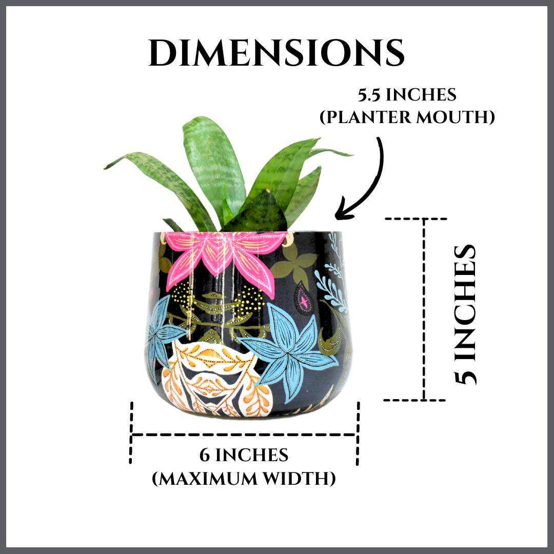 Floral Fantasy Tumbler Indoor Metal Planter | Home & Garden | 6 Inches