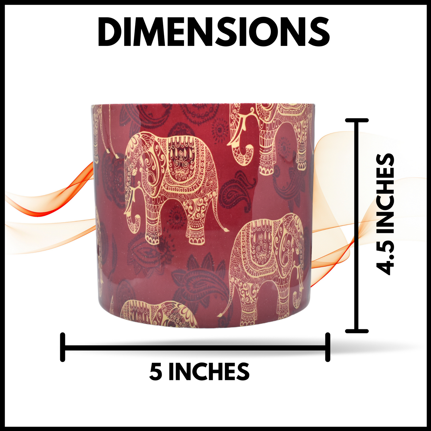 Elephant Motif Design Metal Pot With Metal Stand | Home & Garden | 5 Inches