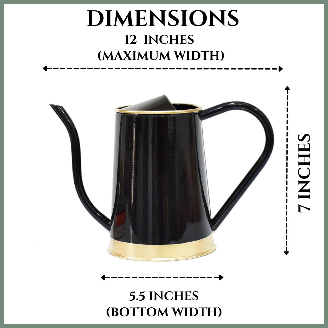 Enameled Metal Water Canister | 1.5 Liters for Indoor & Outdoor | Home & Garden | Black