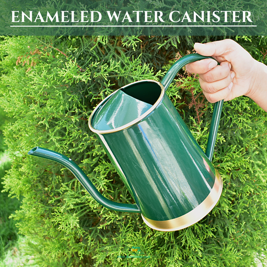 Enameled Metal Water Canister | 1.5 Liters for Indoor & Outdoor | Home & Garden | Green
