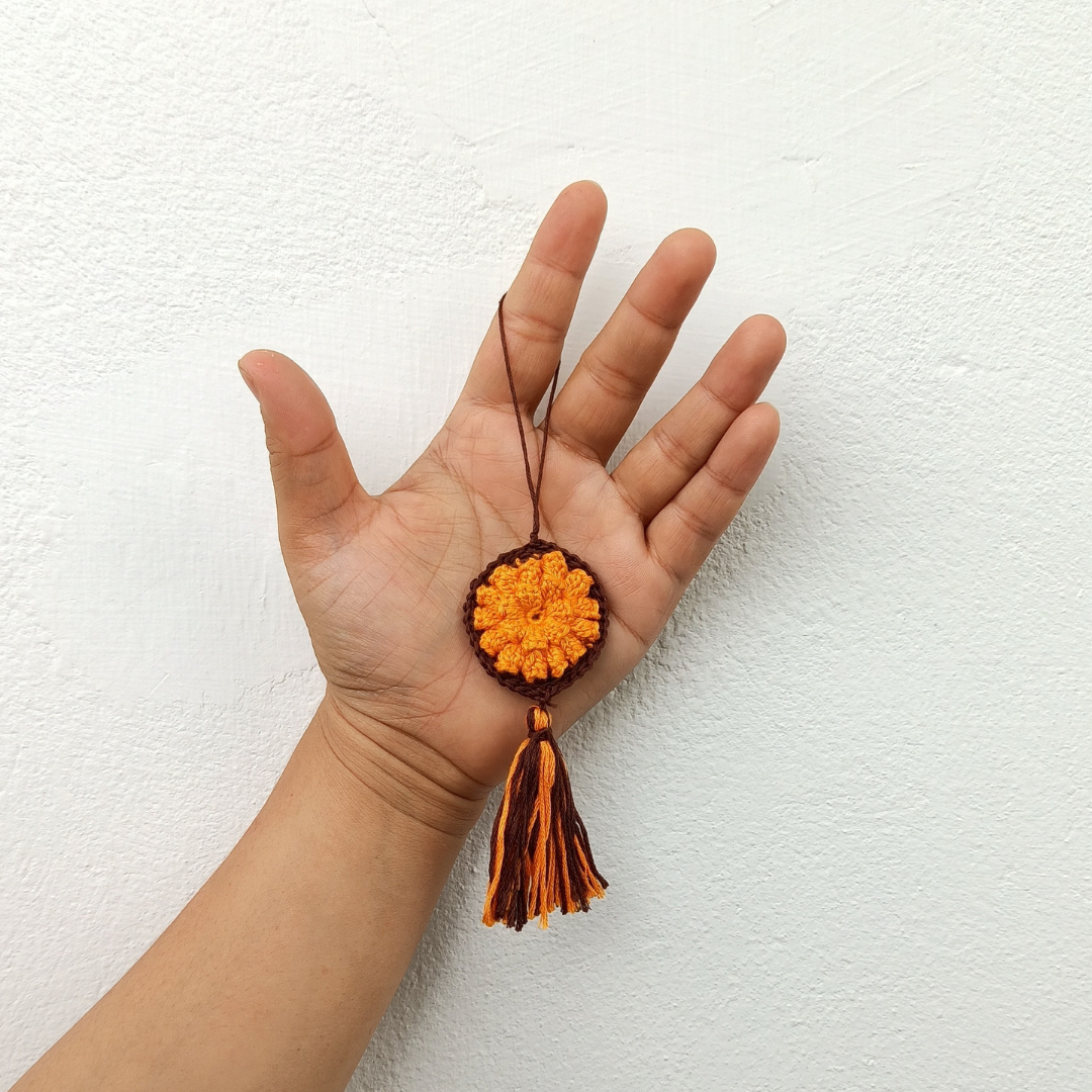 Handmade Amigurumi Crochet Mini Dreamcatcher Tassel | Brown | Home BAEsic