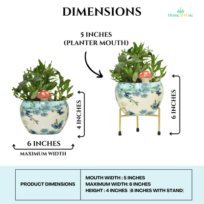 Blue Butterfly Metal Planter Indoor Home & Garden | Home BAEsic