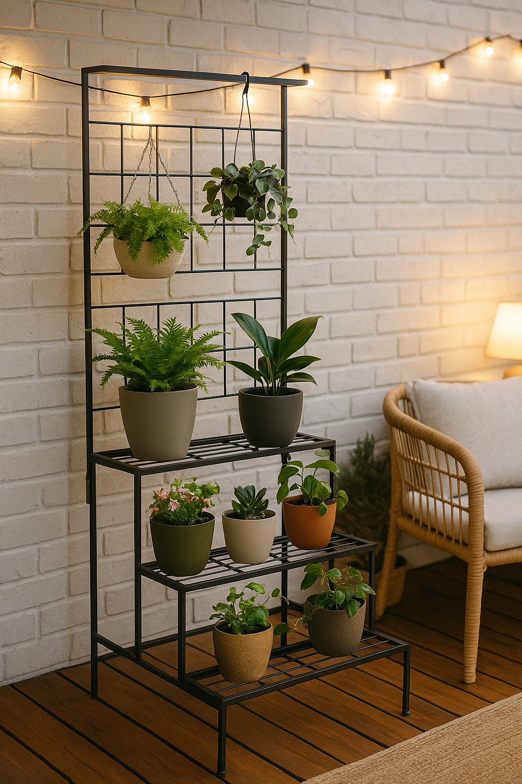 Home BAEsic 3 Tier Metal Planter Stand For Home & Garden