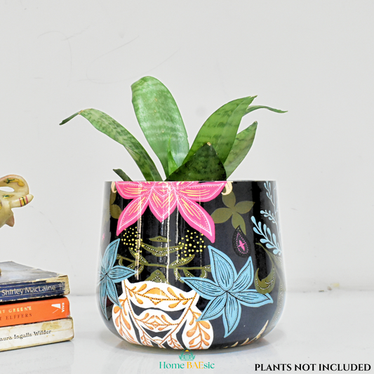 Floral Fantasy Tumbler Indoor Metal Planter | Home & Garden | 6 Inches