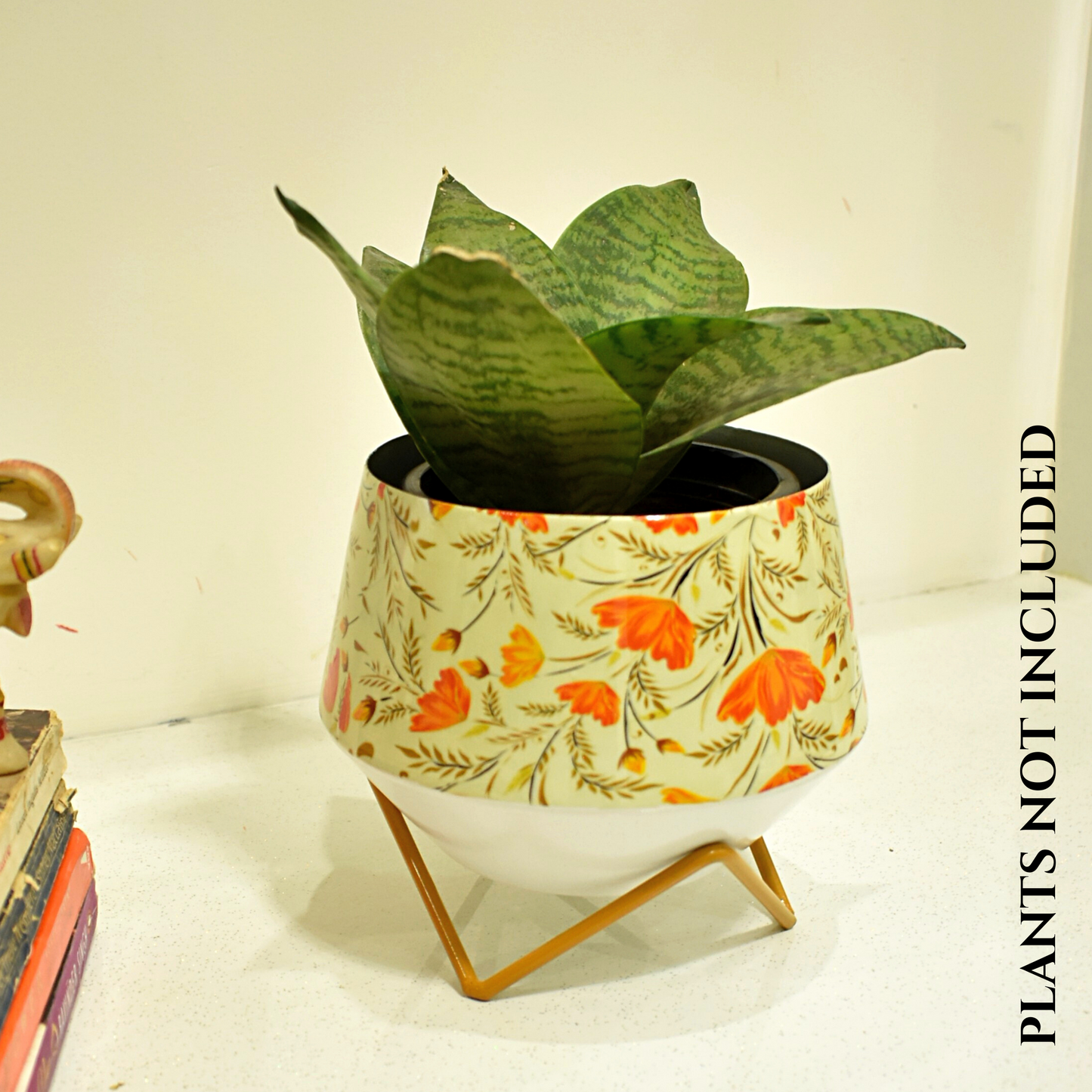 Happy Poppy Indoor Metal Planter With Metal Stand | Home & Garden | 5 Inches