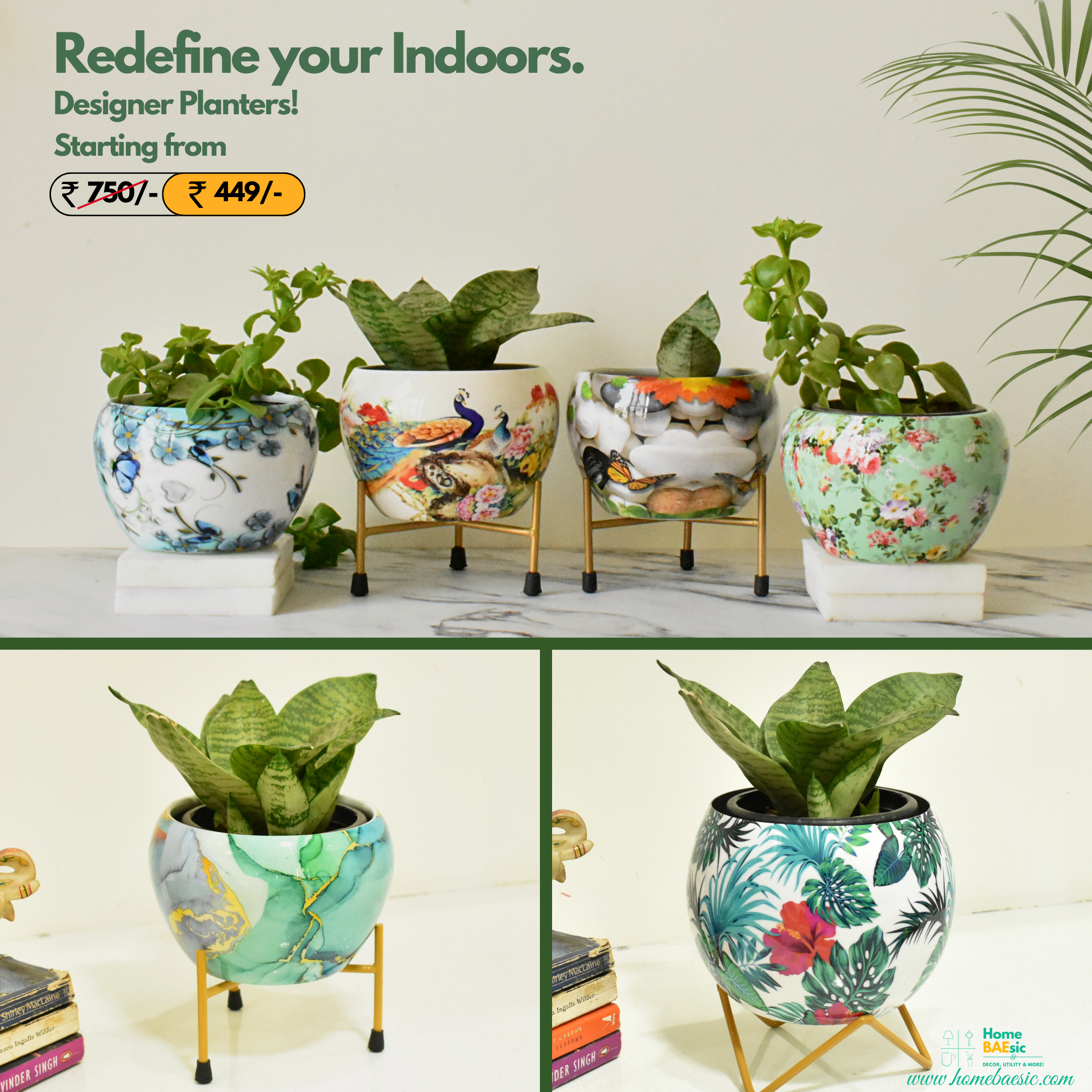 Designer Indoor Metal Pot & Planters by Home BAEsic | Shop Online Best Pot & Planters