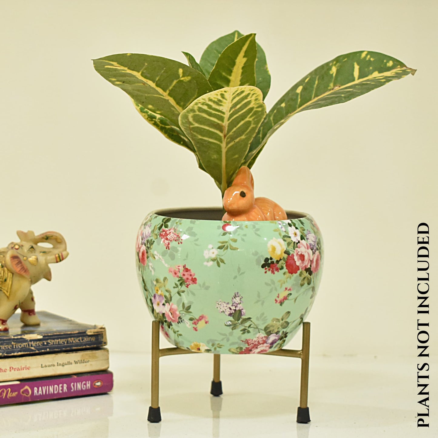 Sea Green Floral Metal Pot & Planter | Home BAEsic | Home and Garden