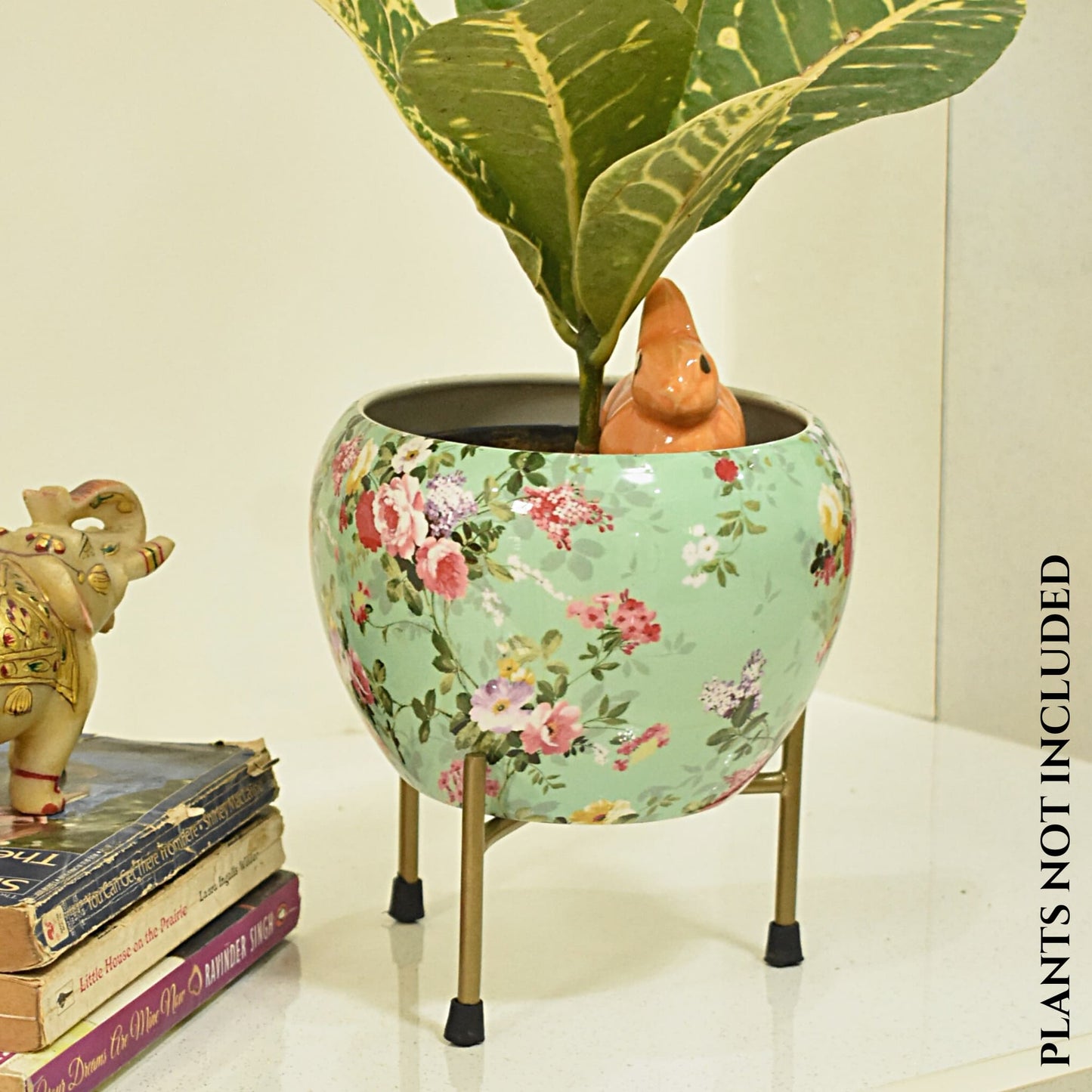 Sea Green Floral Metal Pot & Planter | Home BAEsic | Home and Garden