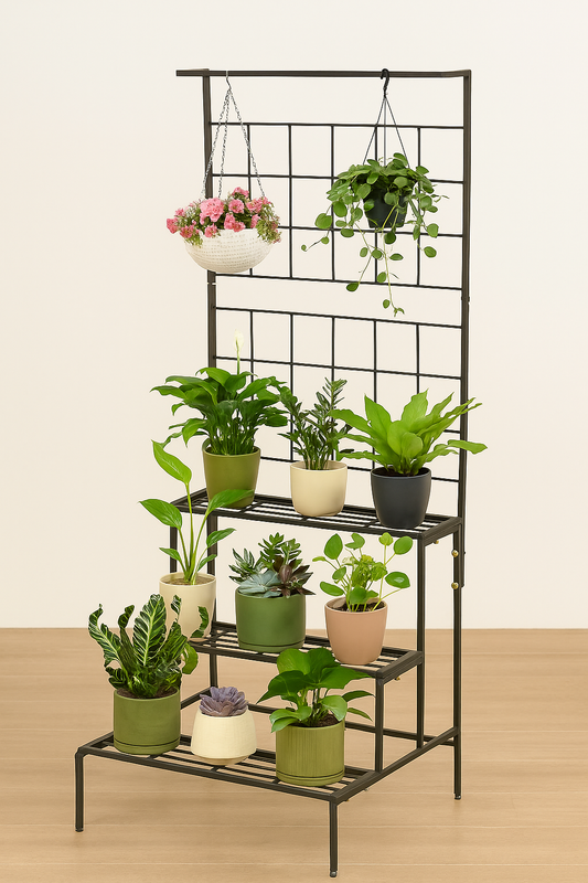 Home BAEsic 3 Tier Metal Planter Stand For Home & Garden