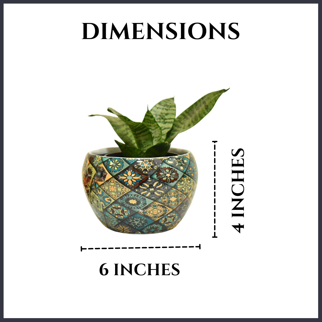 Home BAEsic Metal Planter With Stand 6 Inches For Indoor Home & Garden