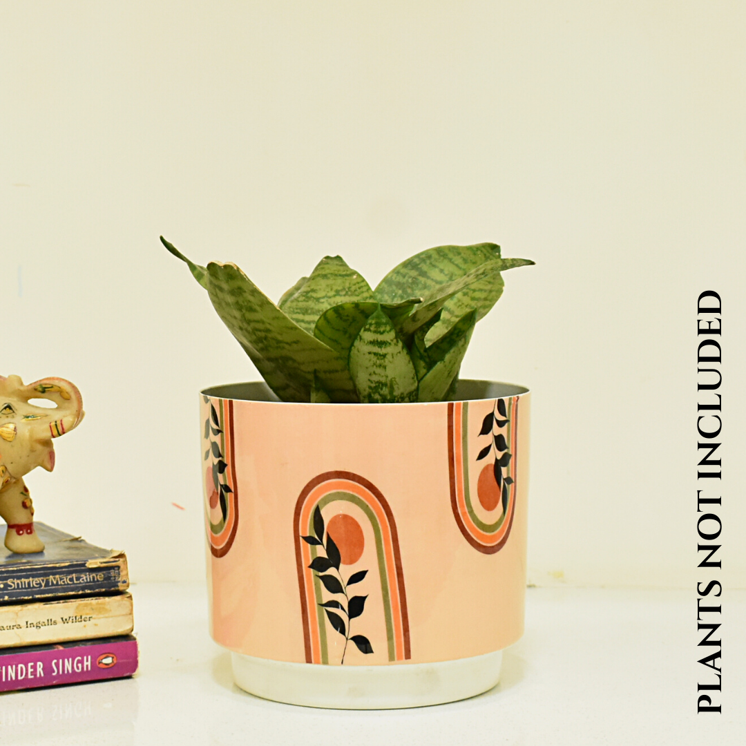 Beige Living Indoor Metal Planter With Metal Stand | Home & Garden | 6 Inches