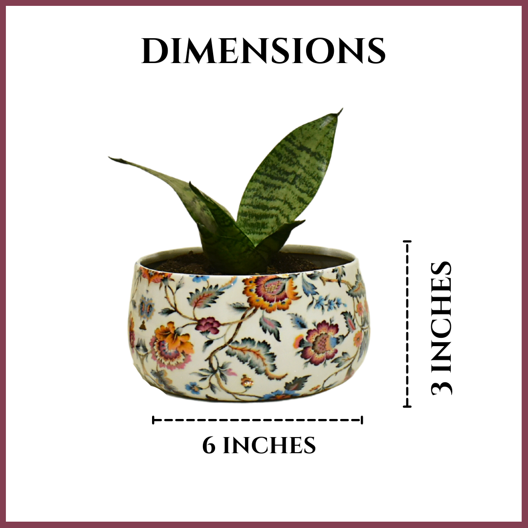 Blossom Paradise Floral Indoor Metal Planter With Tripod Tray Metal Stand | Home & Garden | 6 Inches