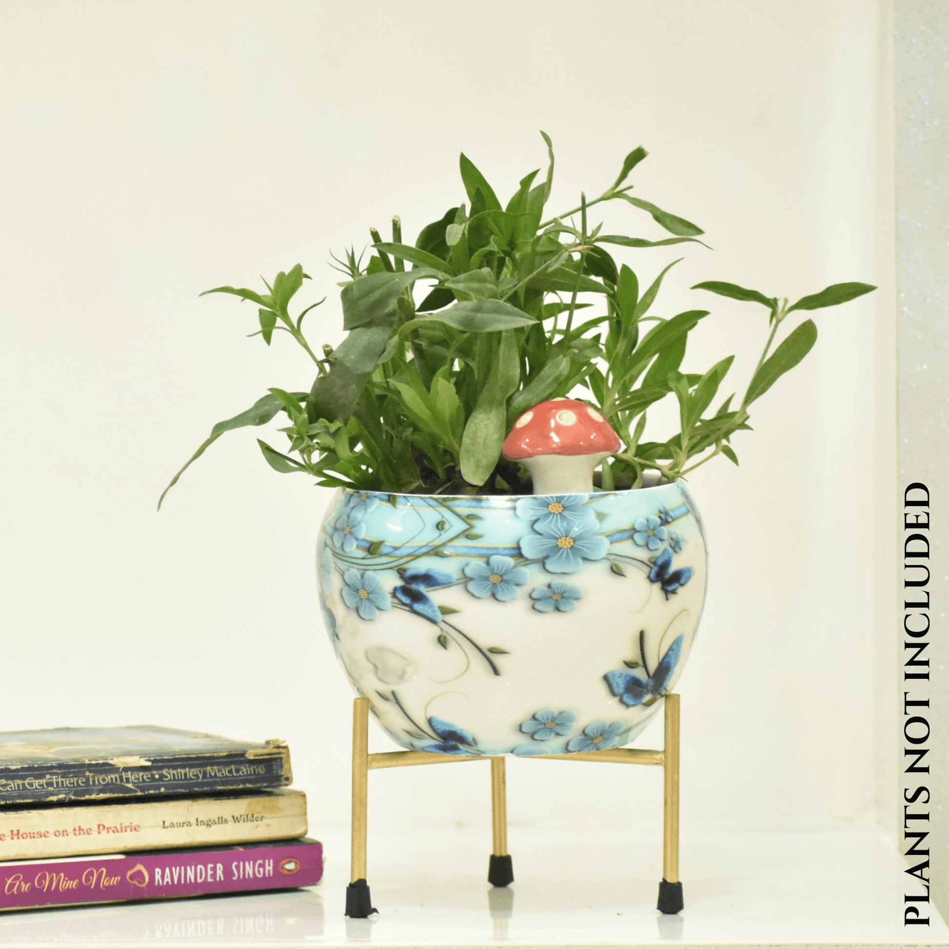 Blue Butterfly Metal Planter Indoor Home & Garden | Home BAEsic