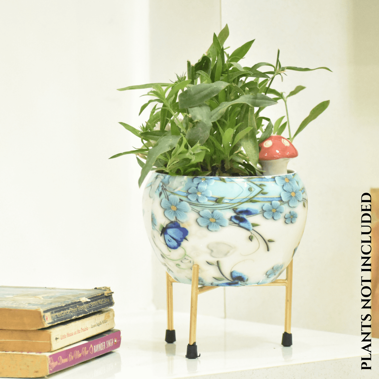Blue Butterfly Metal Planter Indoor Home & Garden | Home BAEsic