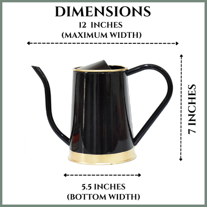 Enameled Metal Water Canister | 1.5 Liters for Indoor & Outdoor | Home & Garden | Black