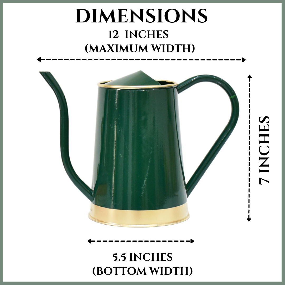 Enameled Metal Water Canister | 1.5 Liters for Indoor & Outdoor | Home & Garden | Green