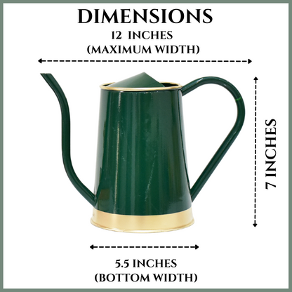Enameled Metal Water Canister | 1.5 Liters for Indoor & Outdoor | Home & Garden | Green