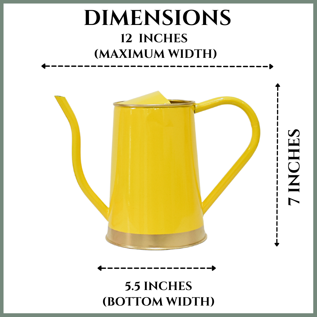 Enameled Metal Water Canister | 1.5 Liters for Indoor & Outdoor | Home & Garden | Yellow