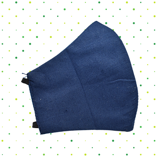 Cotton Mask With Ear Mount Elastic Loops - Unisex - Reusable & Washable (PACK OF 3) SIZE LARGE - Midnight Blue