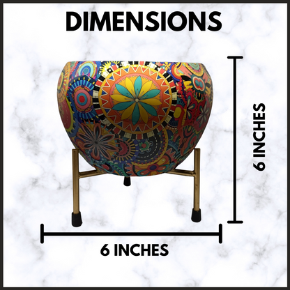 Multicolor Leaf Design Metal Planter With Metal Stand | Home & Garden | 6 Inches