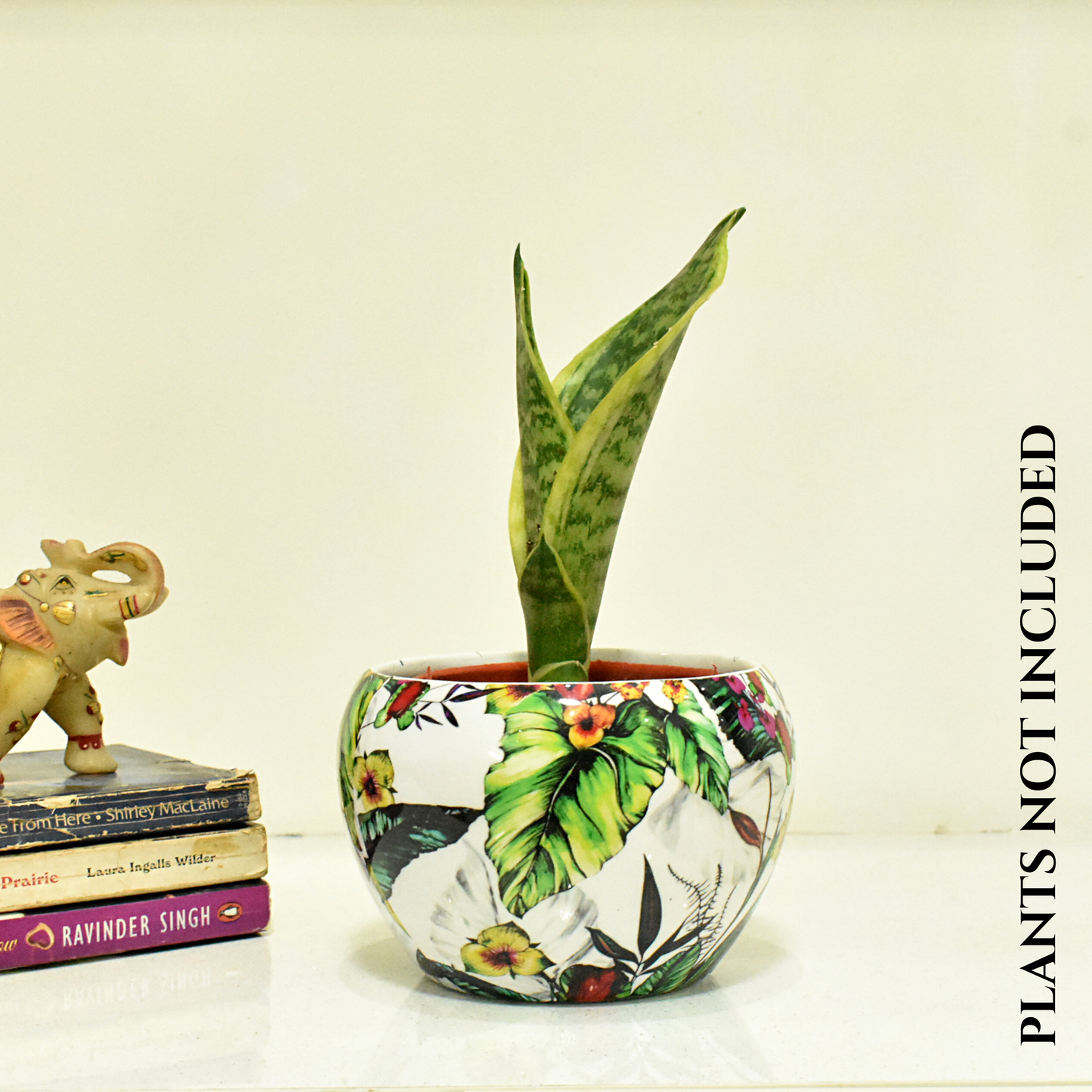 Floral Paradise Design Metal Pot With Metal Stand | Home & Garden | 6 Inches