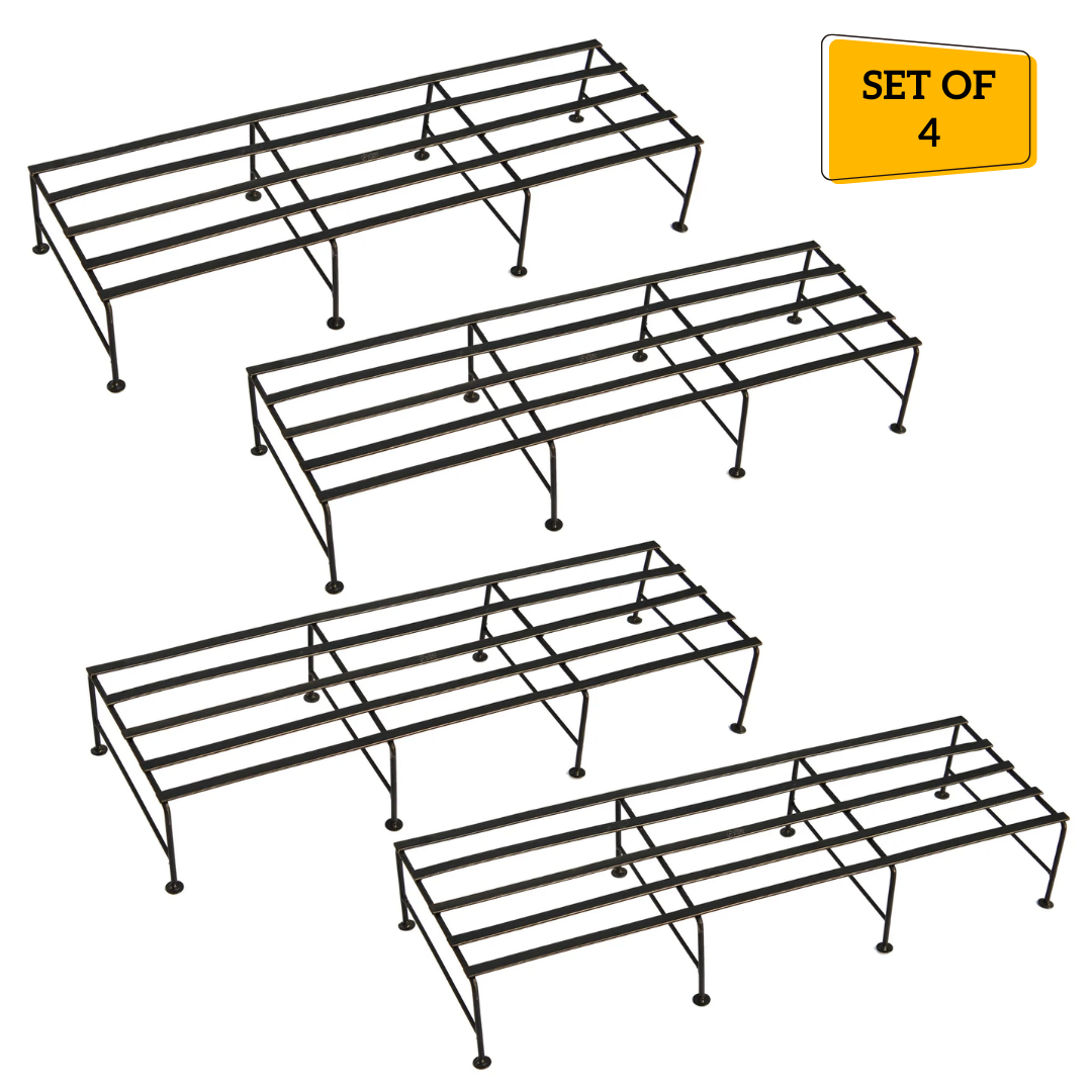 Rectangular Metal Planter Stand For Home & Garden | Set of 4 | Home BA