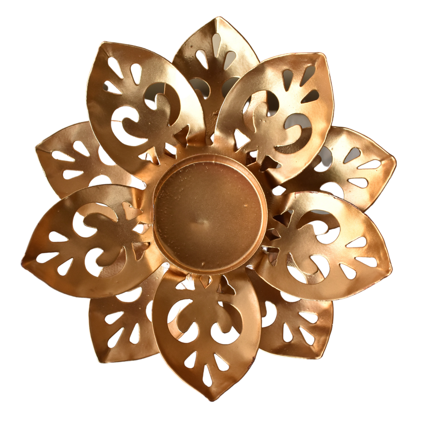 Lotus Shape Tealight Candle Stand For Indoor & Outdoor Home Decor - Rose Gold