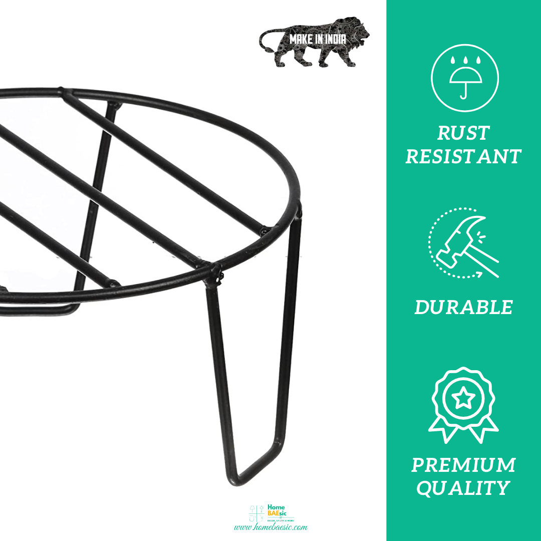 Round Metal Planter Stand For Home & Garden | Set of 5 | Home BAEsic