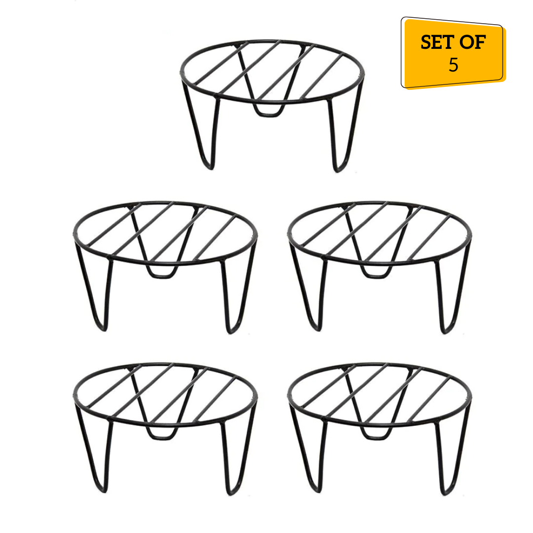 Round Metal Planter Stand For Home & Garden | Set of 5 | Home BAEsic