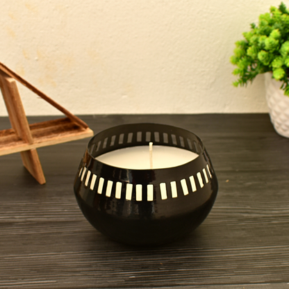 Black Metal Bowl Scented Candle