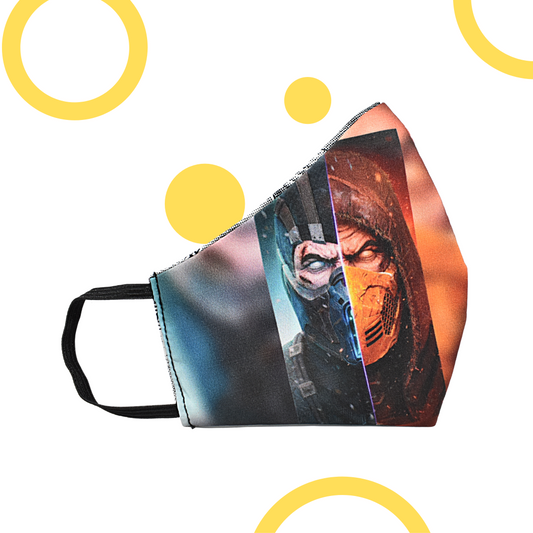 Scorpion VS Sub Zero Mask For Kids - Unisex - Reusable & Washable (PACK OF 2)