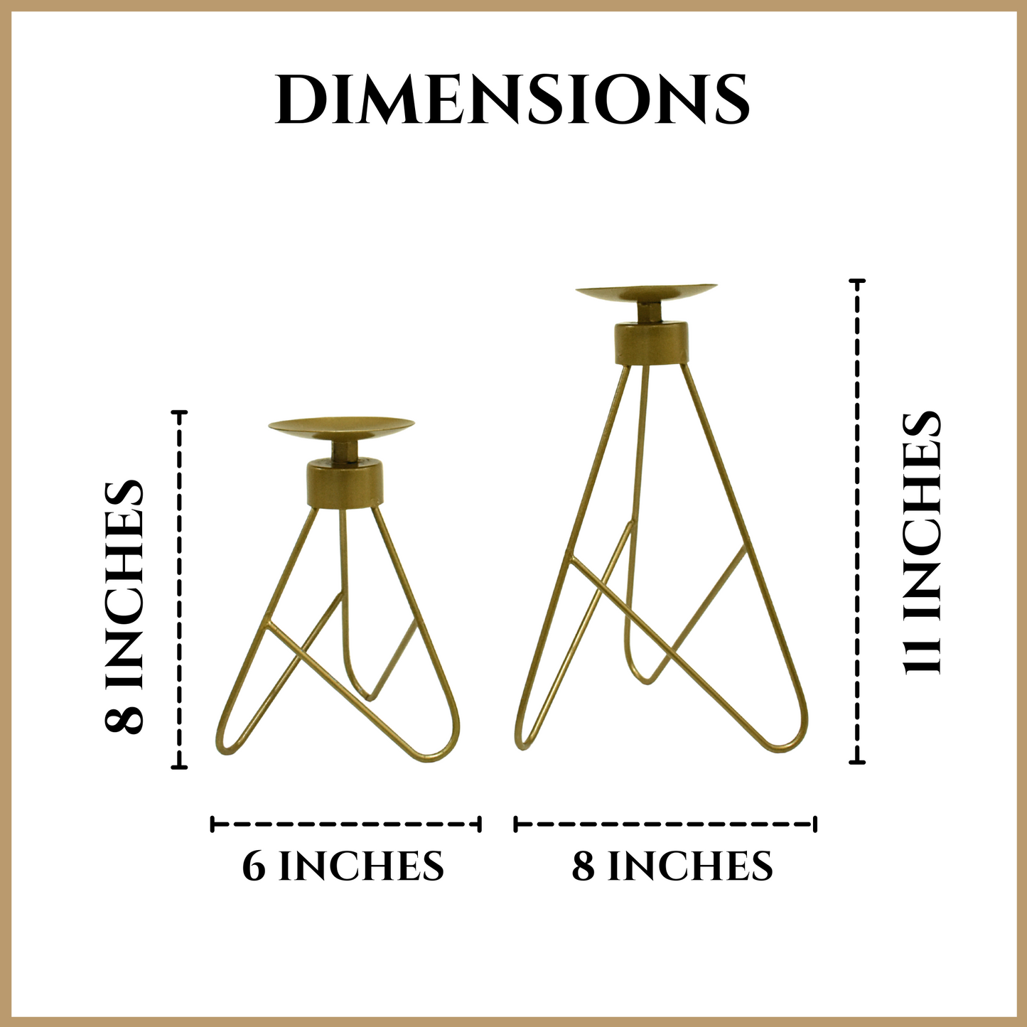 Triangle Shape Metal Candle Stand For Indoor & Outdoor Home Decor - Set of 2