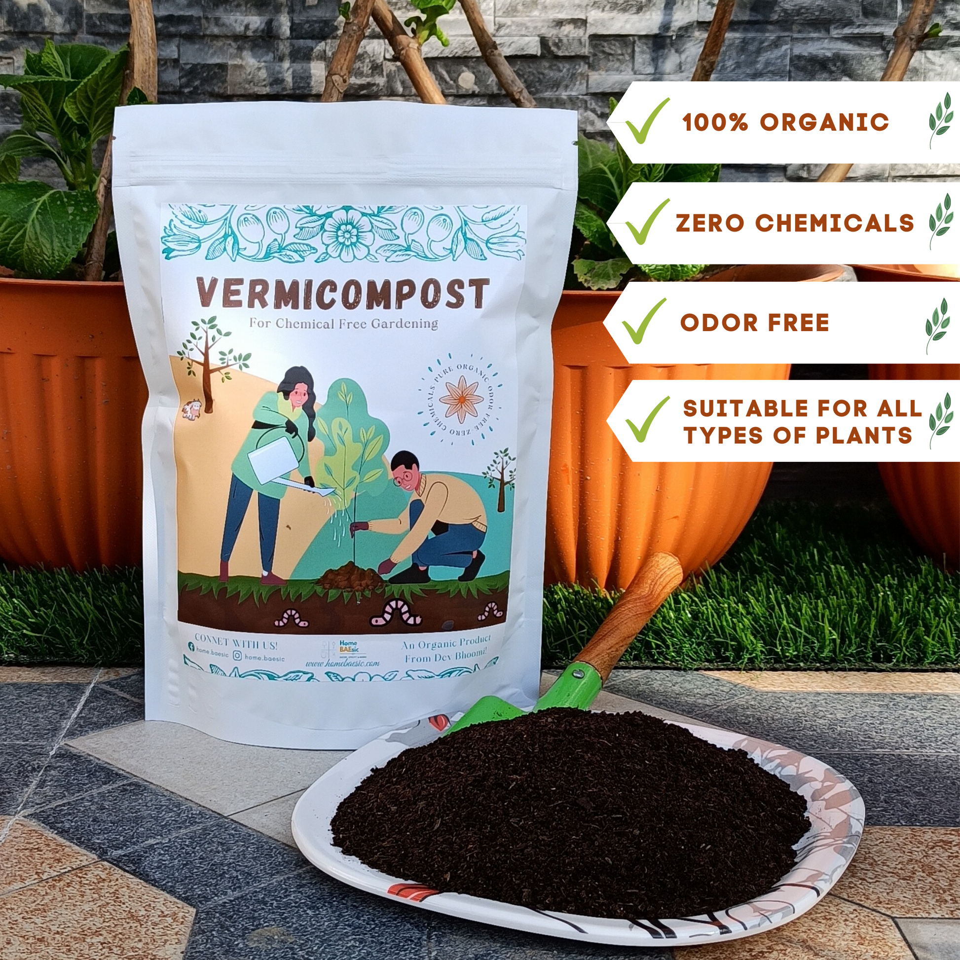vermicompost for indoor plants Buy Organic Vermicompost for Healthy Plants & Garden| Pack of 2 900gm Each – Home BAEsic
