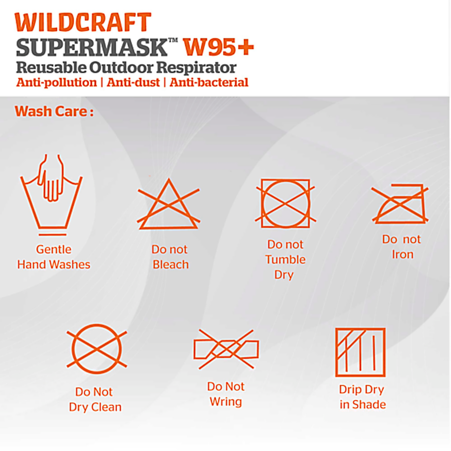Wildcraft SUPERMASK W95+ Reusable Outdoor Respirator With Neckband - SIZE LARGE- SUBLIMATION TRIZI BLACK (PACK OF 3)